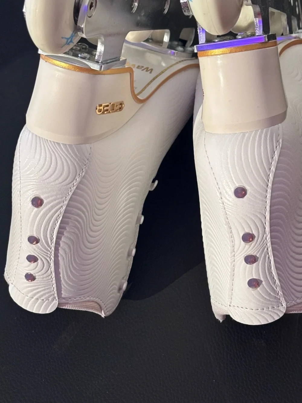 EDEA WAVE White Artistic Off Ice Skates with Purple Laces & Swarovski Crystals - Picture 9 of 16